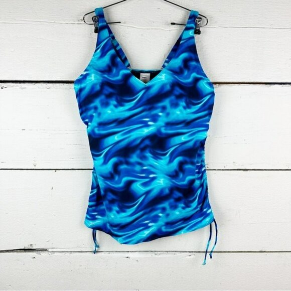 Lands end v neck underwire tankini swimsuit top 6 - Picture 6 of 7